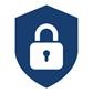 blue shield with lock inside