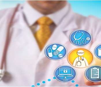 Doctor with Interoperability Icons
